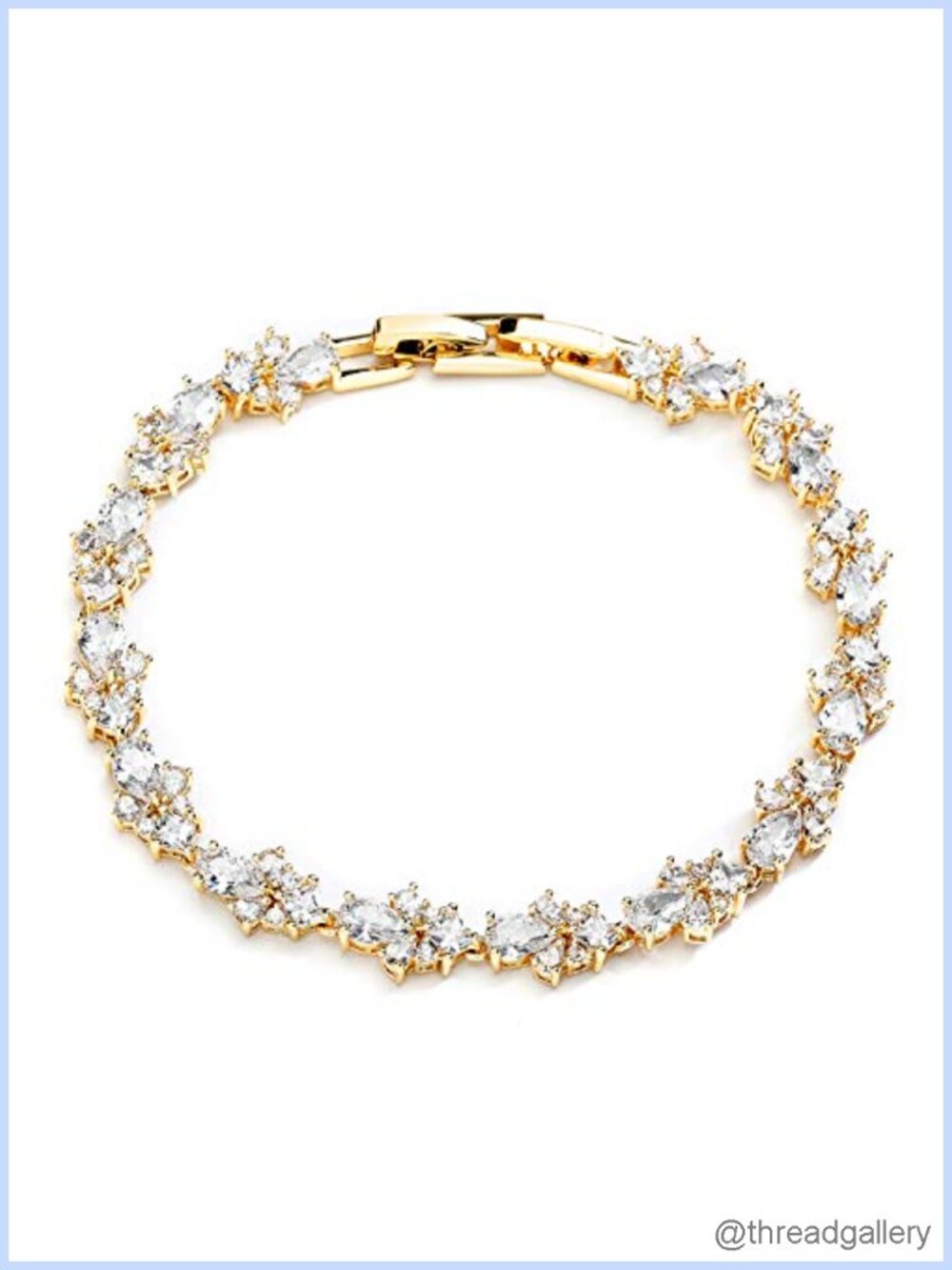 14K Gold Plated Cubic Zirconia Tennis Bracelet Wedding Bridal Gift for Women